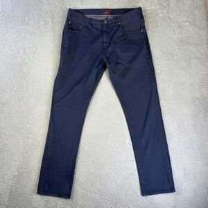Untuckit Pants Mens 34x32 Navy Blue Khakis Renzo Slim Straight Pima Cotton‎